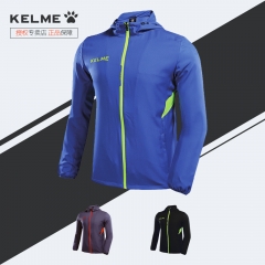 KELME卡尔美运动外套秋冬男梭织足球训练服连帽防风长袖运动夹克
