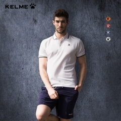 KELME卡尔美运动polo衫男短袖翻领上衣休闲T恤工作服定制t恤团购
