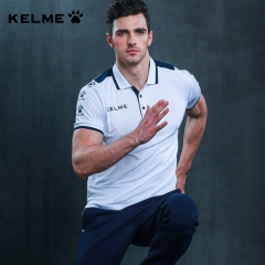 KELME卡尔美足球服男短袖短袖运动POLO衫工作服团队休闲商务T恤