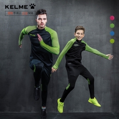 KELME卡尔美足球训练服长袖运动服拇指扣加绒卫衣保暖高领套头衫