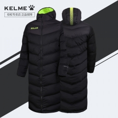 卡尔美羽绒服男长款冬季足球训练新款加厚正品kelme运动羽绒服男