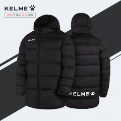 kelme卡尔美儿童羽绒服男中长款足球运动连帽保暖冬季学生训练服