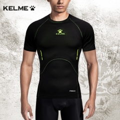 卡尔美紧身衣男短袖压缩体恤肌肉服篮球t恤运动上衣快干衣健身衣