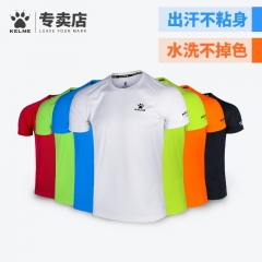 卡尔美短袖t恤男跑步半袖上衣休闲圆领体恤快干kelme运动短袖t恤