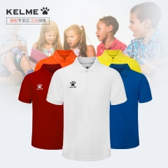 KELME卡尔美 夏季男童运动上衣翻领polo衫儿童透气快干短袖T恤女