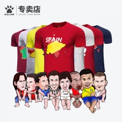 KELME卡尔美 2018夏新款短袖T恤男足球纪念文化衫运动休闲服